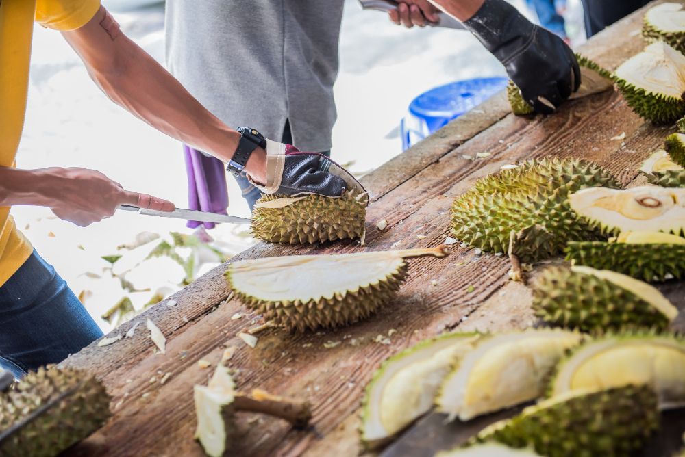 Durian na azjatyckim targu
