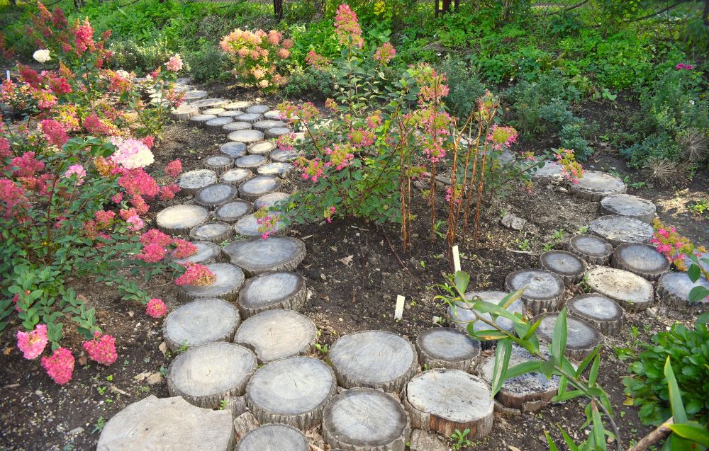 Ścieżka z drewnianych płyt