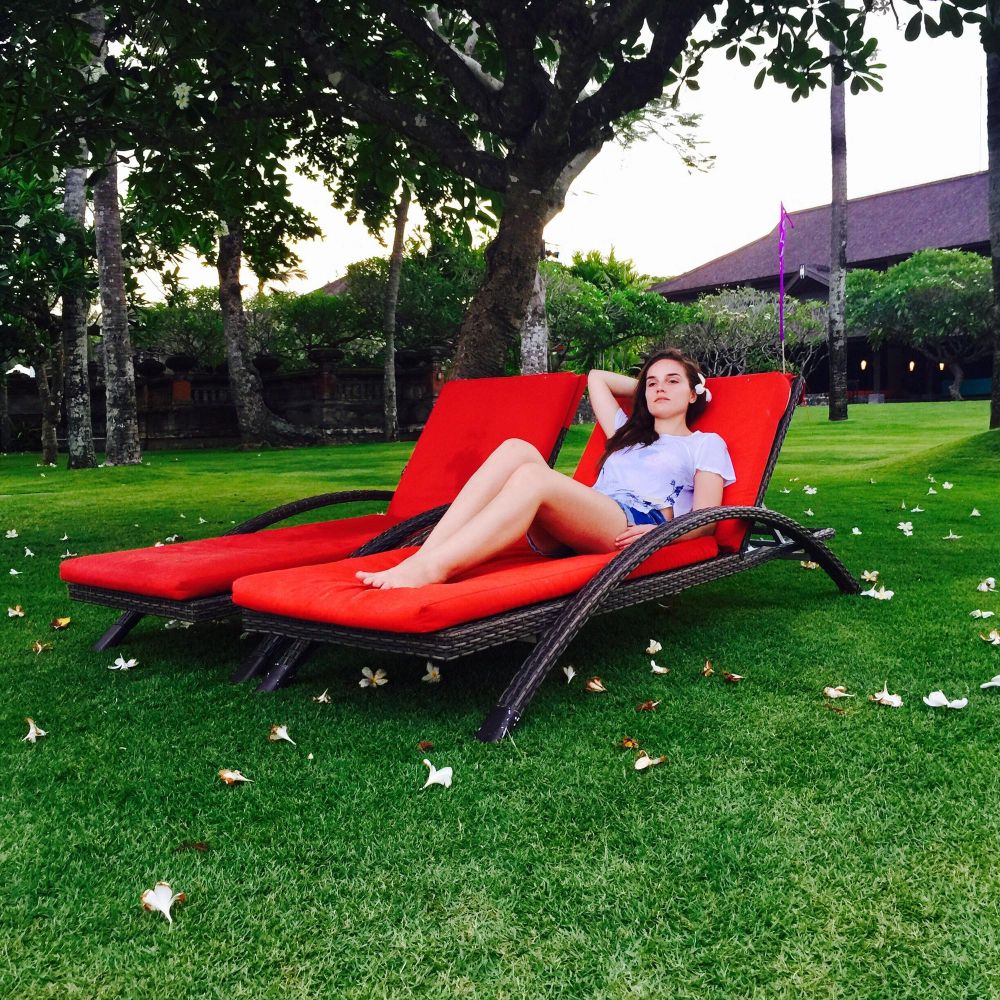 Leżak ogrodowy z technorattanu