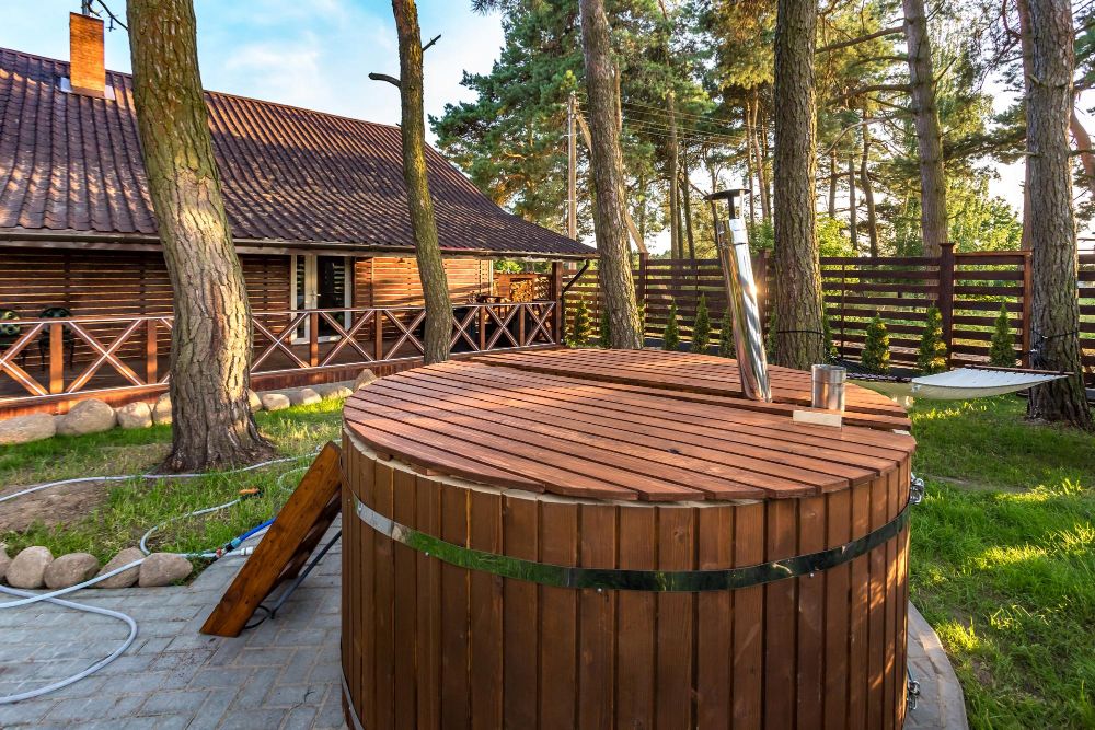 Balia ogrodowa z piecem na drewno