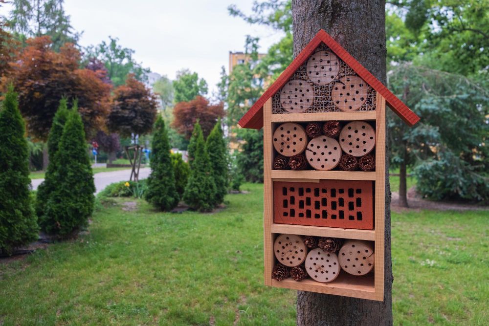Domek dla owadów w ogrodzie
